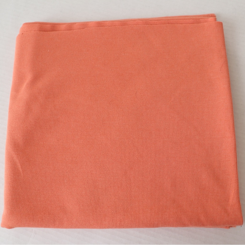 Orange rayon rib knit fabric, 1 yard